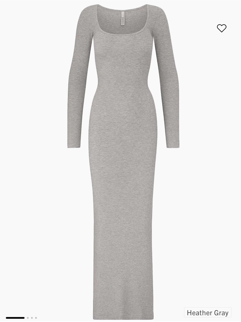 SKIMS Heather Gray Long-Sleeve Scoop Neck Maxi Dress